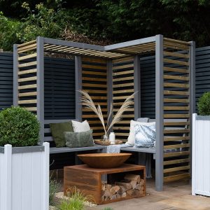 Forest Firenze Corner Garden Arbour Seat 5'11 x 5'11 (1.8m x 1.8m) by Buy Sheds Direct