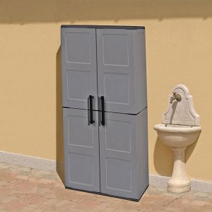 2'2 x 1'2 Shire Large Plastic Garden Storage Cupboard with Shelves (0.68m x 0.37m) by Buy Sheds Direct