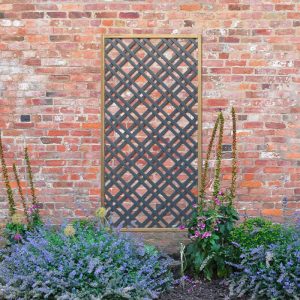 Forest 5'11 x 2'11 Grey Painted Wooden Diamond Lattice Panel (1.8m x 0.9m) by Buy Sheds Direct