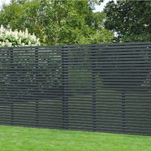Forest 6' x 6' Contemporary Grey Slatted Fence Panel (1.8m x 1.8m) by Buy Sheds Direct