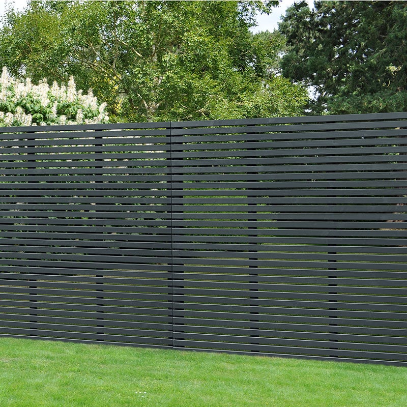 Forest 6' x 6' Contemporary Grey Slatted Fence Panel (1.8m x 1.8m) by Buy Sheds Direct