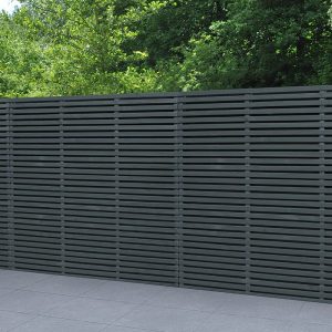 Forest 6' x 6' Contemporary Grey Double Slatted Fence Panel (1.8m x 1.81m) by Buy Sheds Direct