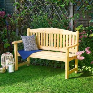 4x2 Wooden Garden Bench (1.2m x 0.6m): Forest Harvington 2 Seater Wooden Outdoor Bench by Buy Sheds Direct