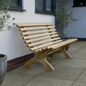 Forest Kuba Curved Wooden Garden Bench 4'11 x 2'5 (1.50m x 0.74m) by Buy Sheds Direct
