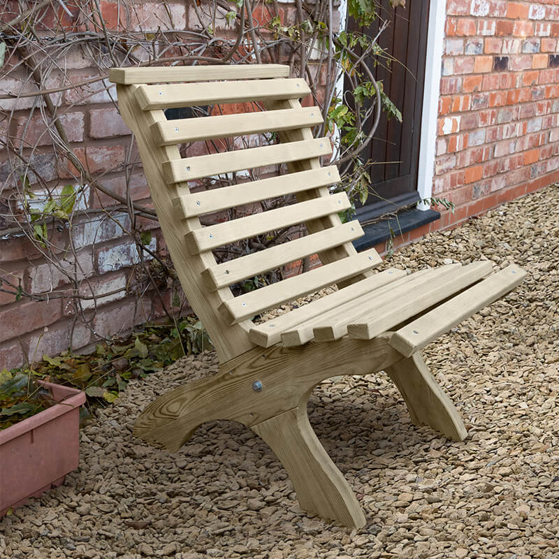 Forest Kuba Curved Wooden Garden Chair 2'0 x 2'5 (0.60m x 0.74m) by Buy Sheds Direct