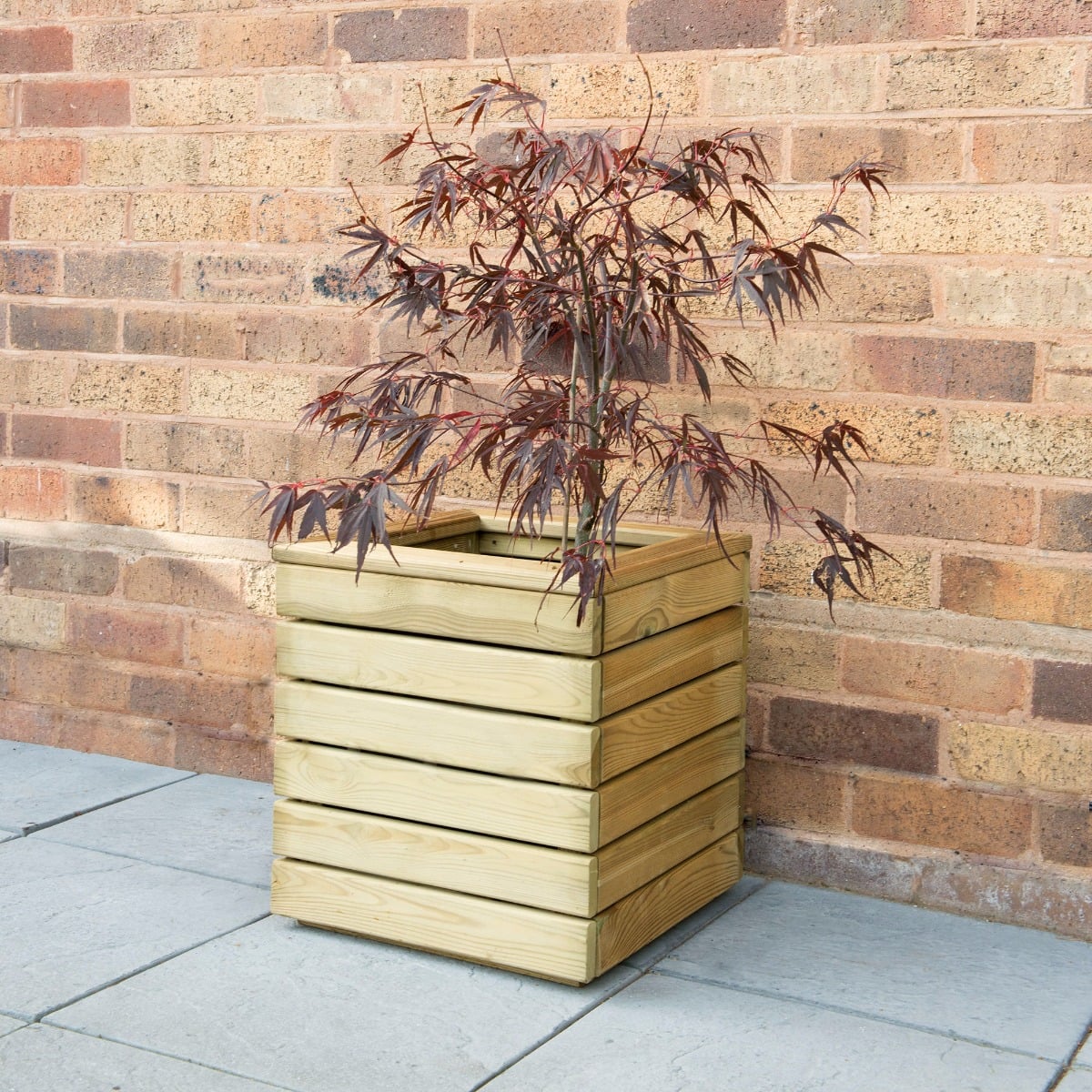 Forest Linear Square Wooden Garden Planter 1'x1' (0.4x0.4m) by Buy Sheds Direct