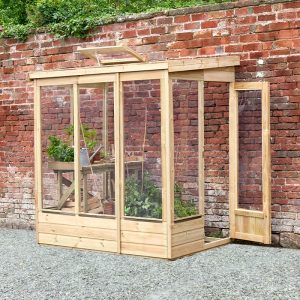 Forest Wallscape 4x6 Lean To Greenhouse with Open Back (1.28m x 1.93m) by Buy Sheds Direct
