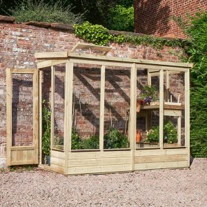 4' x 8' Forest Wallscape Lean To Greenhouse with Open Back (1.28m x 2.52m) by Buy Sheds Direct