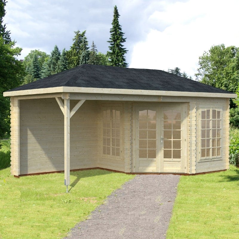 Palmako Melanie 5.7m x 3m Corner Log Cabin Summerhouse (28mm) by Buy Sheds Direct