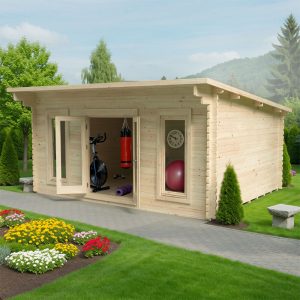 Forest Mendip 5m x 4m Log Cabin Garden Office (45mm) by Buy Sheds Direct