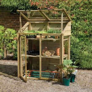 4'x2' Forest Wooden Small Mini Lean To Greenhouse (1.2x0.62m) by Buy Sheds Direct