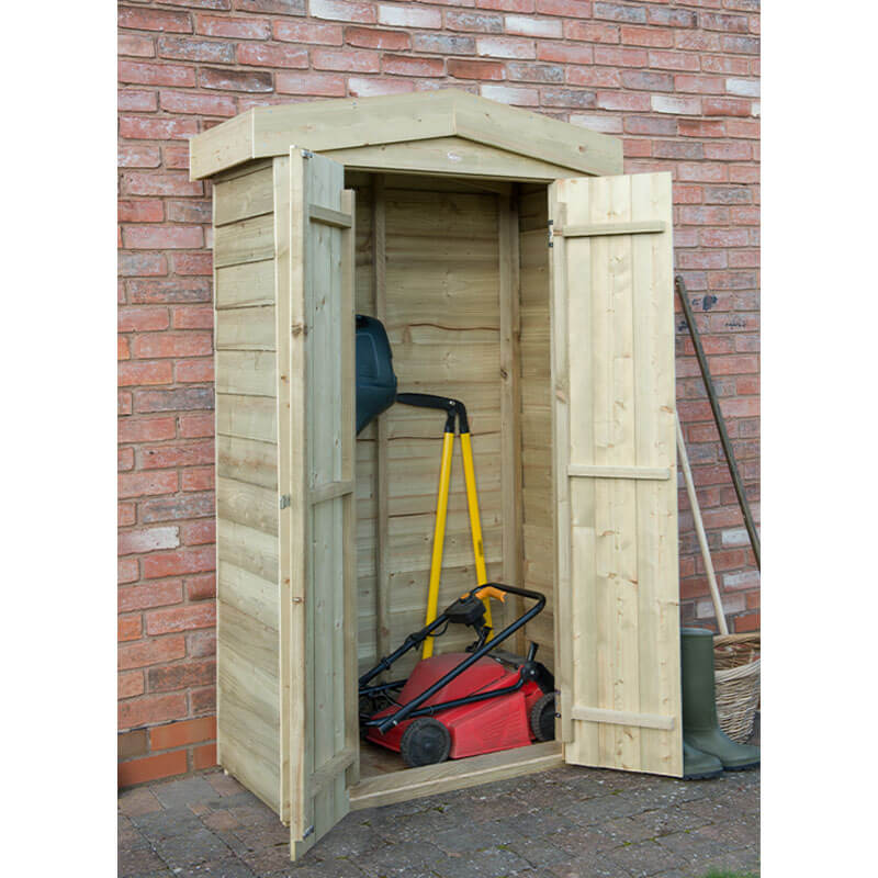 3'7 x 1'8 Forest Overlap Tall Apex Wooden Garden Storage Tool Store - Outdoor Patio Storage (1.1m x 0.5m) by Buy Sheds Direct