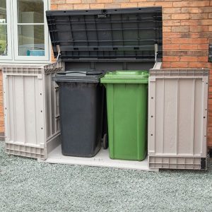 Toomax Extra Large Grey 1200L Plastic Outdoor Garden Storage Unit / Wheelie Bin Store by Buy Sheds Direct