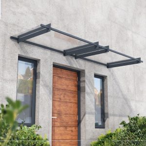 10' x 3' Palram Canopia Nancy 3000 Door Canopy - Grey (3.01m x 0.94m) by Buy Sheds Direct