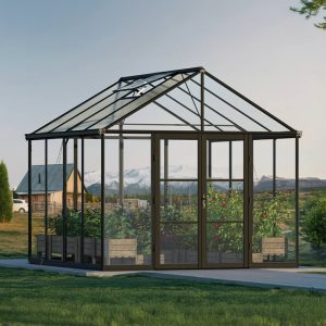 10' x 10' Palram Canopia Aria Black Polycarbonate Greenhouse (3.04m x 3.08m) by Buy Sheds Direct