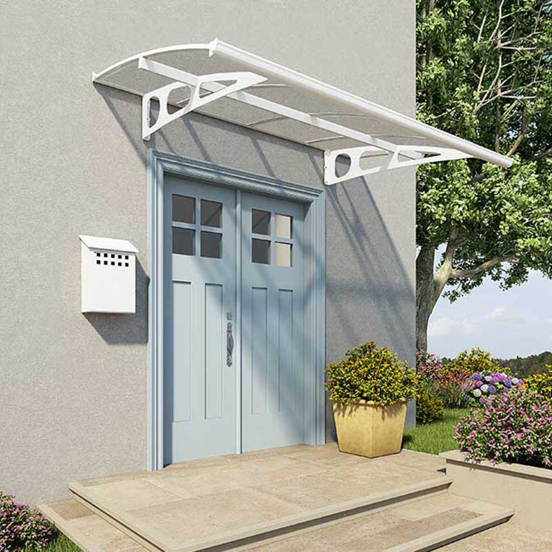 7' x 4' Palram Canopia Bordeaux 2230 White Large Door Canopy (2.24m x 1.39m) by Buy Sheds Direct