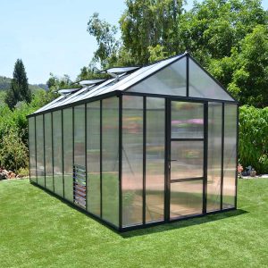 8'x16' Palram Canopia Glory Grey Large Polycarbonate Greenhouse (2.4x4.8m) by Buy Sheds Direct