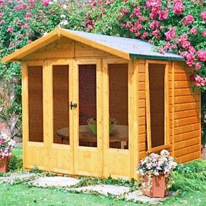 7'3 x 7'11 Shire Parham Wooden Garden Summerhouse by Buy Sheds Direct