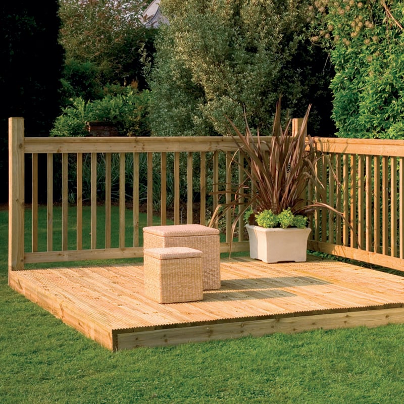 Forest 2.4m Easy Deck Kit (With Handrails) by Buy Sheds Direct