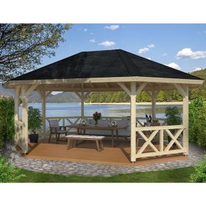 6x4.5m (20'x15') Palmako Betty Garden Pavilion - Luxury Gazebo by Buy Sheds Direct