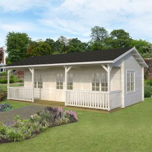 Palmako Sandra 7.5m x 4.8m Log Cabin Summerhouse (44mm) by Buy Sheds Direct
