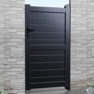 Exeter Premium Metal Side Gate - Black by Buy Sheds Direct