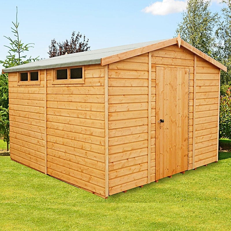 10' x 10' Shire Premium Security Apex Wooden Garden Shed (2.99m x 2.99m) by Buy Sheds Direct