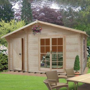 Shire Chaumont 4.8m x 4.2m Log Cabin Summerhouse (28mm) by Buy Sheds Direct