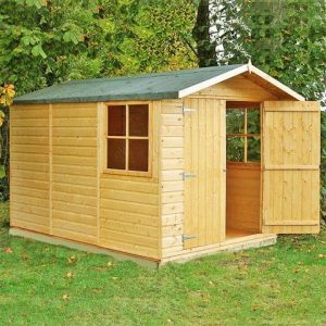10' x 7' Shire Guernsey Double Door Wooden Garden Shed (3.35m x 2.2m) by Buy Sheds Direct
