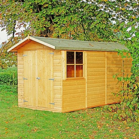 13'2 x 6'6 Shire Jersey Double Door Wooden Garden Shed (4.33m x 2.2m) by Buy Sheds Direct