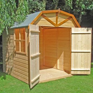 6'9 x 6'6 Shire Barn Double Door Wooden Garden Shed (2.16m x 2.52m) by Buy Sheds Direct