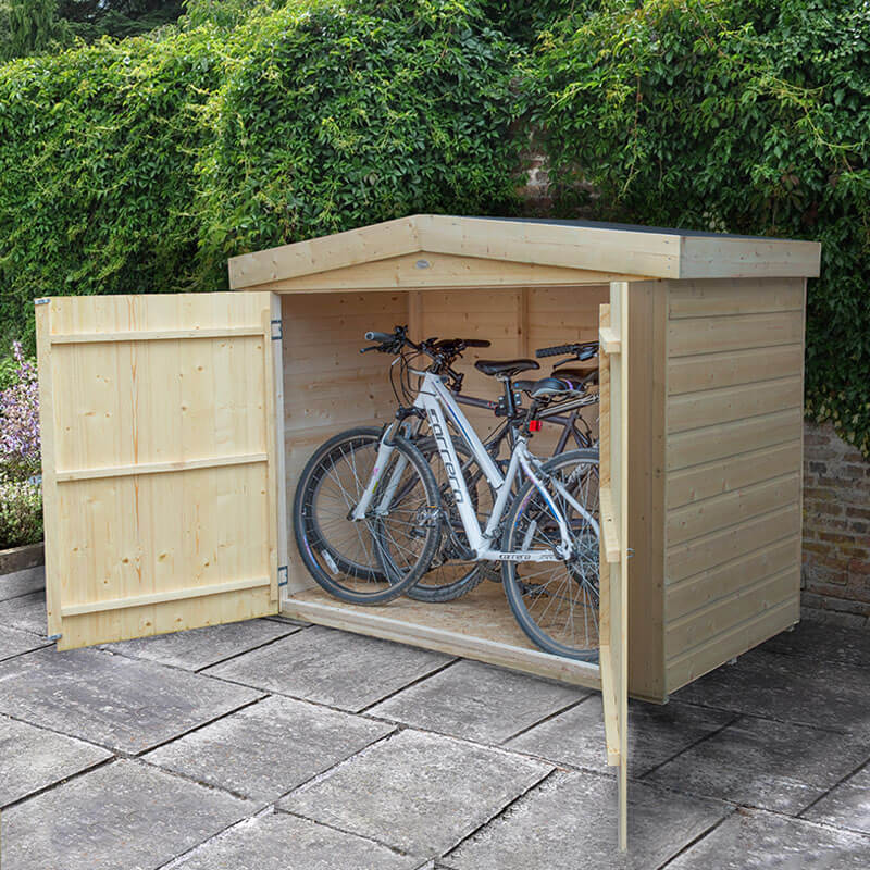 6'6 x 2'7 Forest Shiplap Large Double Door Apex Garden Storage - Outdoor Bike / Mower Store (1.9m x 0.81m) by Buy Sheds Direct