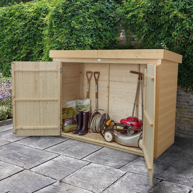 6'5 x 2'10 Forest Shiplap Large Double Door Pent Wooden Garden Storage - Outdoor Bike / Mower Store (1.9m x 0.86m) by Buy Sheds Direct