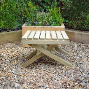 Forest Slatted Wooden Garden Table 1'9 x 1'8 (0.54m x 0.50m) by Buy Sheds Direct