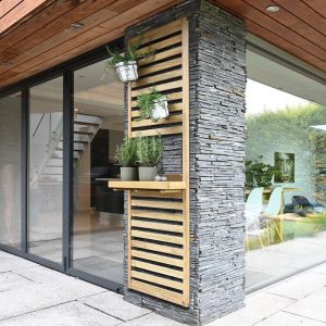 5'11 Forest Slatted Tall Wall Planter - 1 Shelf (0.6m x 0.18m) by Buy Sheds Direct