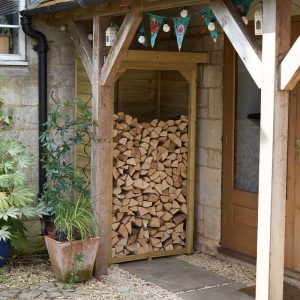 3' x 2'10 Forest Pent Small Overlap Log Store (0.92m x 0.86m) by Buy Sheds Direct