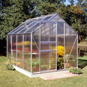 6'x8' Halls Aluminium Frame Polycarbonate Greenhouse (1.92x2.56m) by Buy Sheds Direct