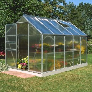 6'x10' Halls Aluminium Frame Polycarbonate Greenhouse (1.92x3.19m) by Buy Sheds Direct