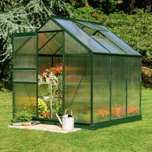 Halls 6x6 Green Frame Polycarbonate Greenhouse by Buy Sheds Direct