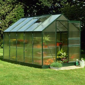 6'x10' Halls Green Frame Polycarbonate Greenhouse (1.92x3.19m) by Buy Sheds Direct
