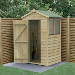 4' x 3' Forest Beckwood 25yr Guarantee Shiplap Pressure Treated Apex Wooden Shed (1.34m x 1m) by Buy Sheds Direct