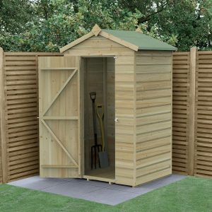 4' x 3' Forest Beckwood 25yr Guarantee Shiplap Pressure Treated Windowless Apex Wooden Shed (1.34m x 1m) by Buy Sheds Direct