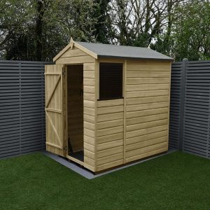 6' x 4' Forest Beckwood 25yr Guarantee Shiplap Pressure Treated Apex Wooden Shed (1.88m x 1.34m) by Buy Sheds Direct