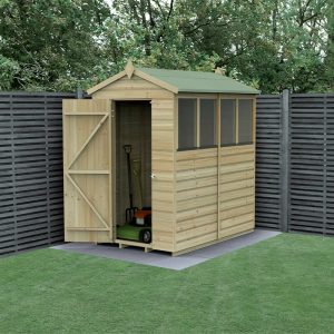 6' x 4' Forest Beckwood 25yr Guarantee Shiplap Pressure Treated Apex Wooden Shed - 4 Windows (1.88m x 1.34m) by Buy Sheds Direct