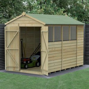 10' x 6' Forest Beckwood 25yr Guarantee Shiplap Pressure Treated Double Door Apex Wooden Shed (3.01m x 1.99m) by Buy Sheds Direct