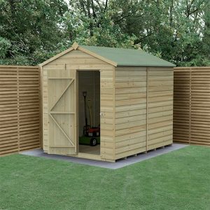8' x 6' Forest Beckwood 25yr Guarantee Shiplap Pressure Treated Windowless Apex Wooden Shed (2.42m x 1.99m) by Buy Sheds Direct