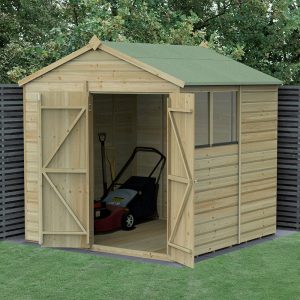 7' x 7' Forest Beckwood 25yr Guarantee Shiplap Pressure Treated Double Door Apex Wooden Shed (2.28m x 2.12m) by Buy Sheds Direct