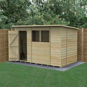 10' x 6' Forest Beckwood 25yr Guarantee Shiplap Pressure Treated Pent Wooden Shed (3.11m x 2.05m) by Buy Sheds Direct