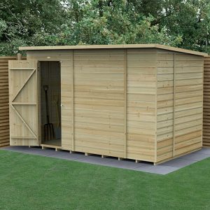 10' x 6' Forest Beckwood 25yr Guarantee Shiplap Pressure Treated Windowless Pent Wooden Shed (3.11m x 2.05m) by Buy Sheds Direct