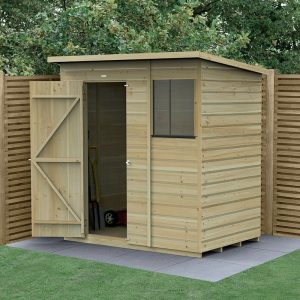 6' x 4' Forest Beckwood 25yr Guarantee Shiplap Pressure Treated Pent Wooden Shed (1.98m x 1.4m) by Buy Sheds Direct